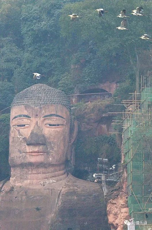 樂山大佛驚現(xiàn)天際，神秘飛天景象震撼世人